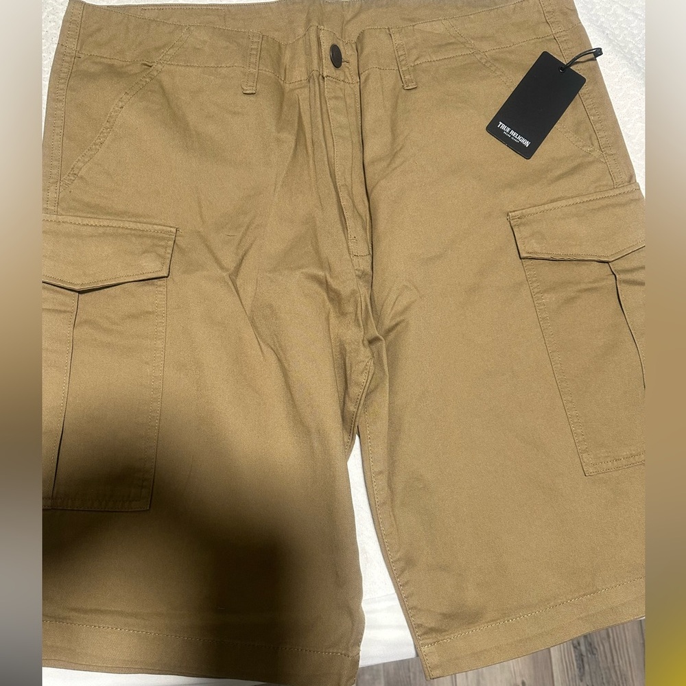 True Religion Khaki Cargo Shorts